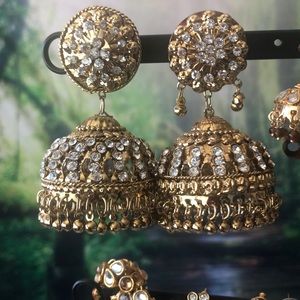 Large bell shaped Indian earrings
